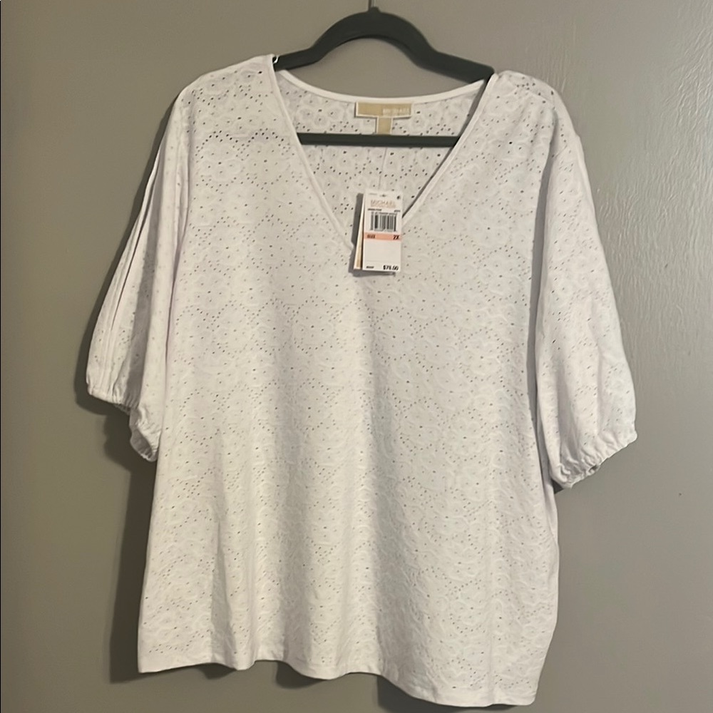 Women's White Eyelet Top